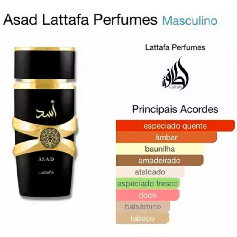 Asad Black Lattafa 100ml Masculino