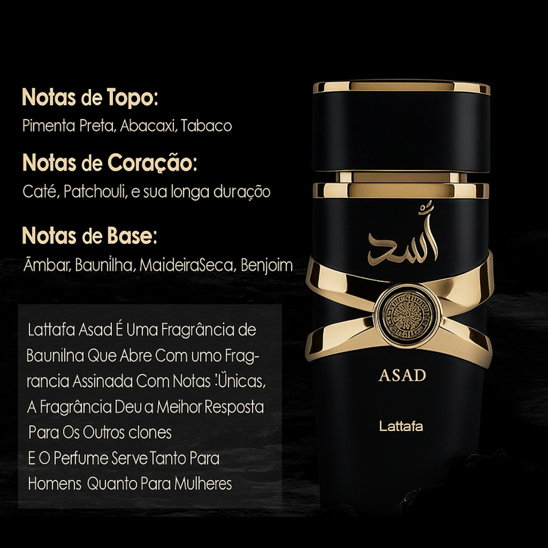 Asad Black Lattafa 100ml Masculino