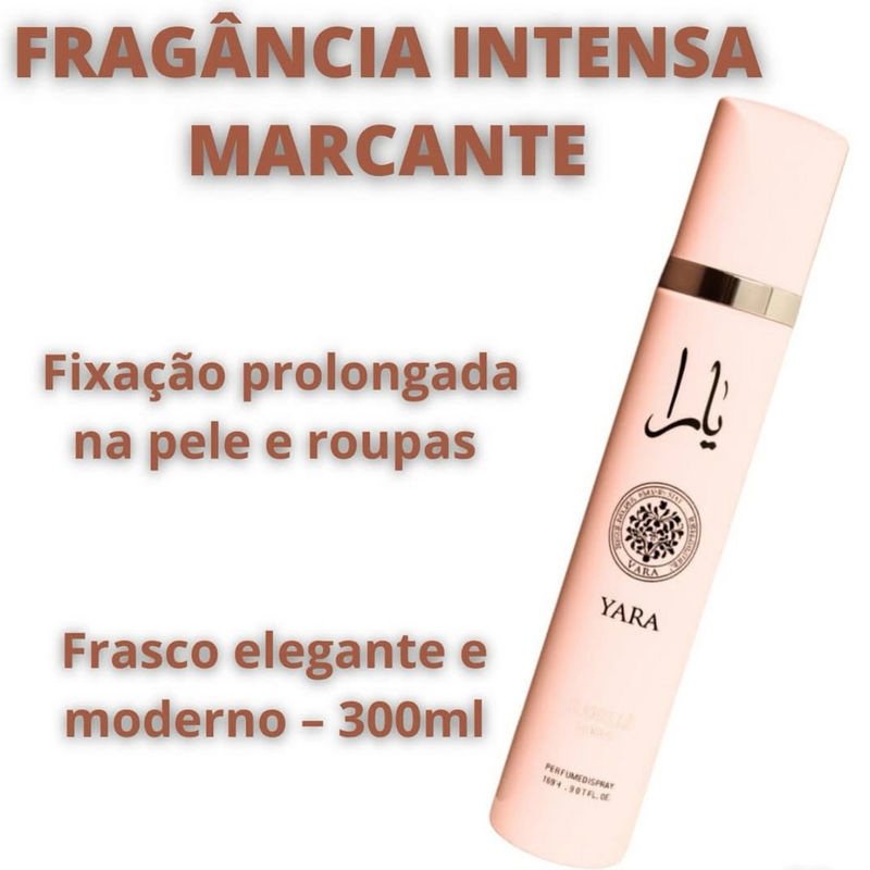 Body Splash Yara 300ML Árabe Feminino Alta Fixação