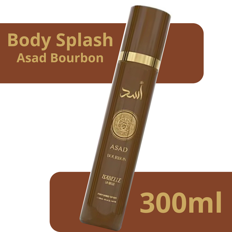 Body Splash Asad Bourbon 300ml Árabe Masculino Alta Fixação