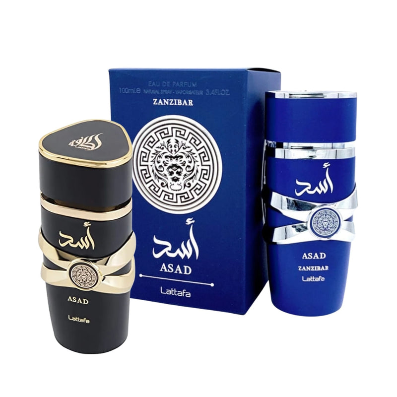 Kit Perfume Asad 100ml + Asad Zanzibar 100ml EDP Masculino Lattafa